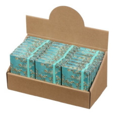 Книжка записна ALMOND BRANCHES, на гумці, А7, 80 арк., клітинка., офсет крем., тв.лам.обл., бірюзова