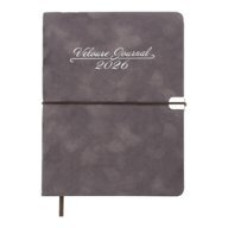 Щоденник дат. 2026 VELOUR, A5, сірий, штучна шкіра