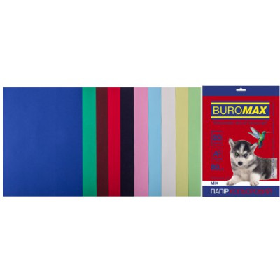 Набор цветной бумаги DARK+PASTEL, 10 цв., 20 л., А4, 80 г/м² BM.27211120-99