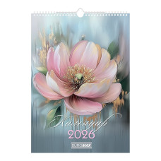 Календар настінний 2026 р., А3, 1 пружина, Flowers