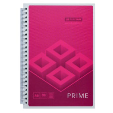 Зошит на пружині PRIME А5, 96л., клітка, в картонній обкладинці, синій