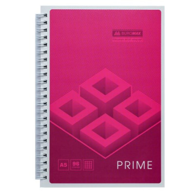 Зошит на пружині PRIME А5, 96л., клітка, в картонній обкладинці, синій - BM.24551101-02 Buromax