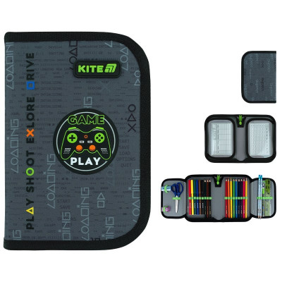 Пенал Kite 1 отд., 2 отв., с наполнением 622H Good Game