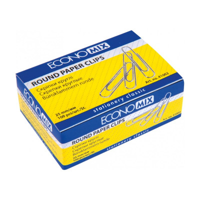 Скрепки круглые Economix; 25 мм / 100 шт E41002