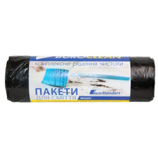 Пакети для сміття 160л10шт, міцні, чорні BuroClean EuroStandart