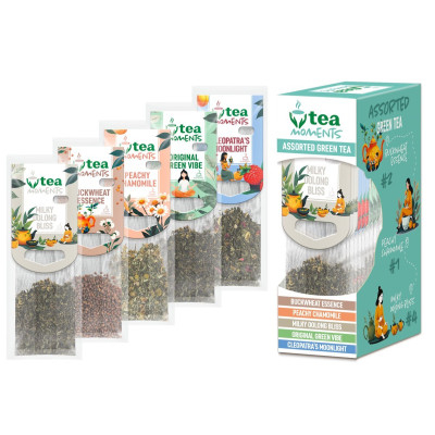 Чай асорти 33.6г(2.2г*15г), кадді - пакет, « Assorted Green tea» Tea Moments