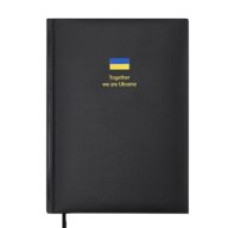 Щоденник недат. BRAVE, A5, чорний, штуч.шкіра, 336 стор