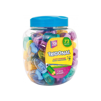 Чинка пластикова з контейнером тригранна, 1 лезо - CF40661 COOLFORSCHOOL