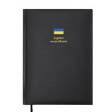 Щоденник недат. BRAVE, A5, чорний, штуч.шкіра, 336 стор