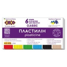 Пластилін CLASSIC 6 кольорів, 120г, KIDS Line Пластилін CLASSIC 6 кольорів, 120г, KIDS Line