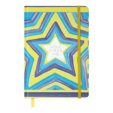 Книжка записна STAR, на гумці, А5, 96 арк., клітинка, офсет крем., тв.лам.обл., блакитна