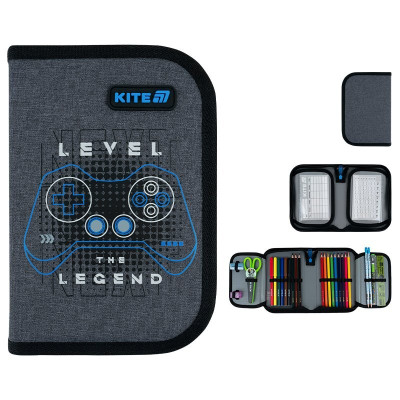 Пенал Kite 1 отд., 2 отв., с наполнением 622H Level UP