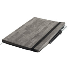 Блокнот діловий WOOD А5, 96л, клітинка, обкладинка штучна шкіра, сірий