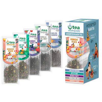Чай асорти 33г (2.2г*15),  кадді - пакет,  «Assorted Black tea»  Tea Moments