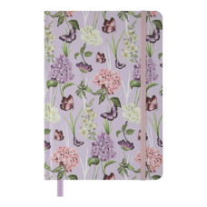 Книжка записна GENTLE, на гумці, А5, 96 арк., клітинка, офсет крем., тв.лам.обл., лавандова