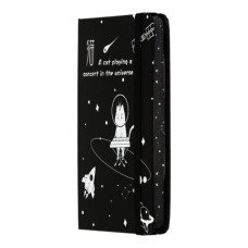 Книжка записна COSMO на гумці, А6, 80 арк., клітинка., офсет крем., тв.лам.обл., чорна, KIDS LINE