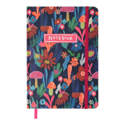 Книжка записна FLORA, на гумці, А5, 96 арк., клітинка, офсет крем., тв.лам.обл., рожева BM.255118-10