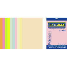 Папір кольоровий Euromax 80г/м2, PASTEL+NEON, 10кольорів, 50арк. Папір кольоровий Euromax 80г/м2, PASTEL+NEON, 10кольорів, 50арк.