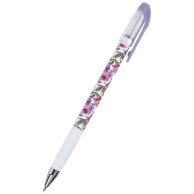 Ручка шаириковая Floral White, синяя