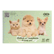 Альбом для малювання FRIENDS, А4, 20 арк., 120 г/м2, на пружині, м'ятний, KIDS Line