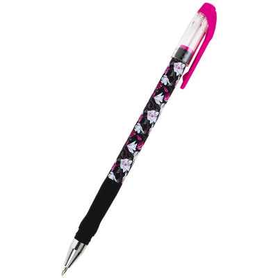 Ручка шаириковая Floral Black, синяя