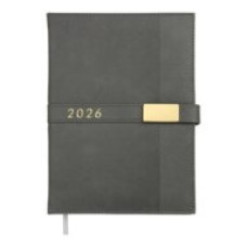 Щоденник дат. 2026 LEROY, A5, сірий, штучна шкіра