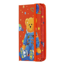 Книжка записна BEAR на гумці, А7, 80 арк., клітинка., офсет крем., тв.лам.обл., помаранчева, KIDS LINE
