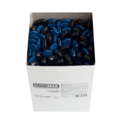 Нож канцелярский, JOBMAX, 9 мм, пластиковый корпус, синий - BM.4635 Buromax