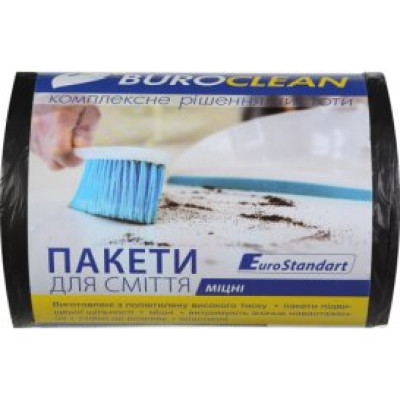 Пакеты для мусора 35л/100шт, 500х600мм, прочные, черные,11мкм, ПВД (LDPE), BuroClean EuroStandart 10200022
