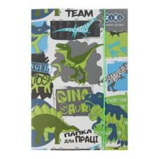 Папка для праці DINO, картонна, на гумках А4+ (300х212х28мм), KIDS Line Папка для праці DINO, картонна, на гумках А4+ (300х212х28мм), KIDS Line