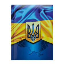 Нотатник UKRAINE, А5, 80 л., Клітка, тверда обкладинка, гол. ламінація з поролоном, синя