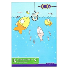 Папір кольоровий, А4, 18 аркушів, 9 кольорів, KIDS Line