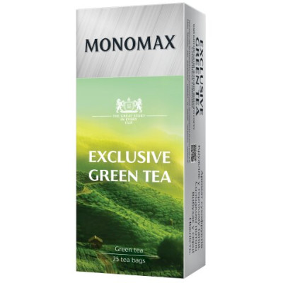 Чай зелений 1.5г*25, пакет, EXCLUSIVE GREEN TEA, МОNОМАХ - mn.12500 ПРОДУКТЫ ПИТАНИЯ
