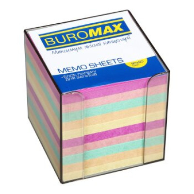 Бокс з кольоровим папером 90х90х90мм.,  димч. - BM.2291-02 Buromax