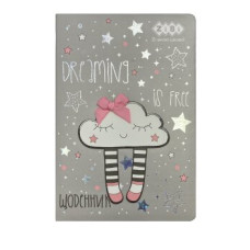 Школьный дневник CLOUD, В5, 48 л., тверд. обл., иск.кожа / поролон, серый