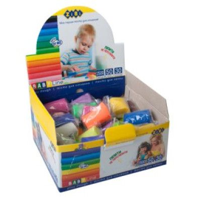 Тесто для лепки 50 штук *50 г (30 цветов) в шоубоксе, BABY Line ZB.6252