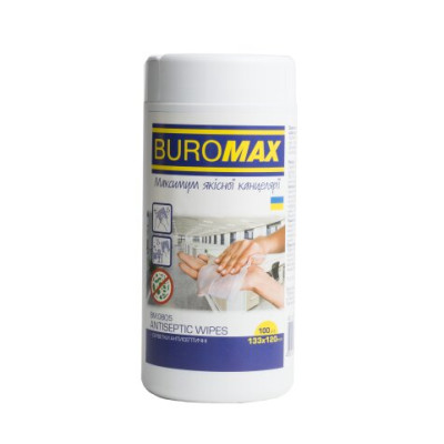 Серветки антисептичні, вологі, 100 шт. в тубі - BM.0805 Buromax