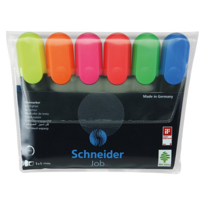 Набор маркеров текстовыделителей SCHNEIDER JOB 1-4,5 мм, 6 цветов в блистере S115096