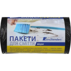Пакети для сміття 60л40шт, міцні, чорні BuroClean EuroStandart