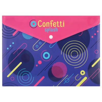 Папка-конверт А4 на кнопке, 180 мкм, Confetti CF32012-09
