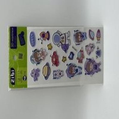3D наліпки Рожевий космос 18 см, KIDS Line