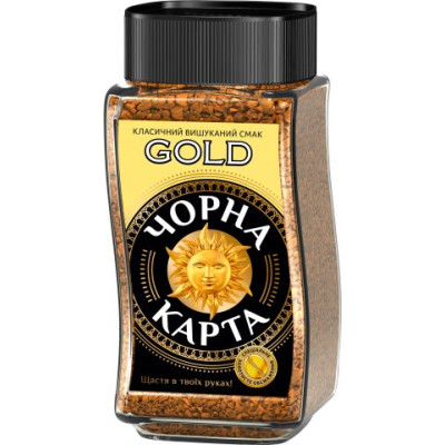Кофе растворимый Черная карта Gold, сткл.б. 95г*12 (8718) ck.51035