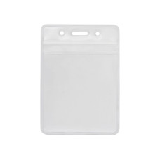 Бейдж вертикальний, 75х95 мм замок zip lock, PVC