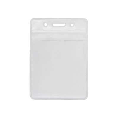 Бейдж вертикальний, 75х95 мм замок zip lock, PVC - O45612 Optima