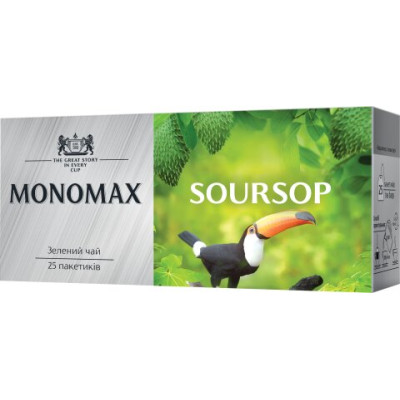 Чай зелений 1.5г*25, пакет, SOURSOP, МОNОМАХ - mn.18373 ПРОДУКТЫ ПИТАНИЯ