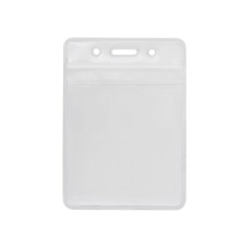 Бейдж вертикальный, 75х95 мм замок zip lock, PVC
