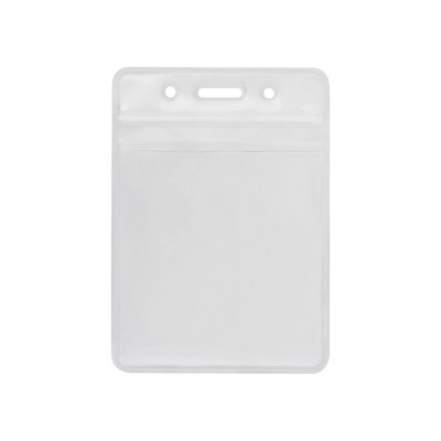 Бейдж вертикальний, 75х95 мм замок zip lock, PVC - O45612 Optima