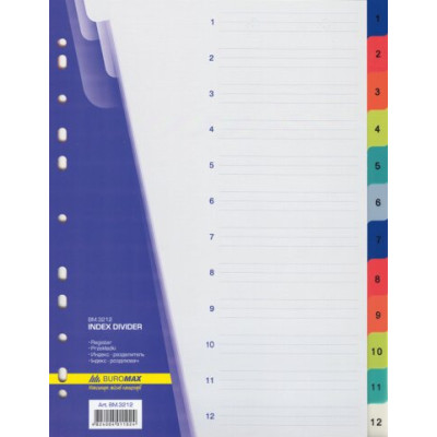 Цифровий індекс-розділювач дреєстр. 12 поз - BM.3212 Buromax