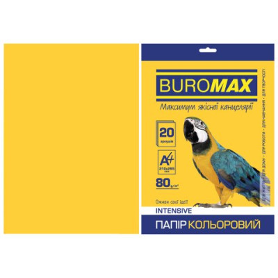 Папір кольоровий А4, 80гм2, INTENSIV, жовтий, 20л. - BM.2721320-08 Buromax