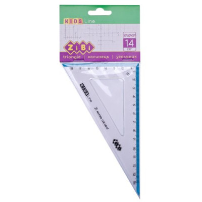 Косинець 140мм, 90°60° з блакитною смужкою, блістер, KIDS Line - ZB.5622-14 ZiBi